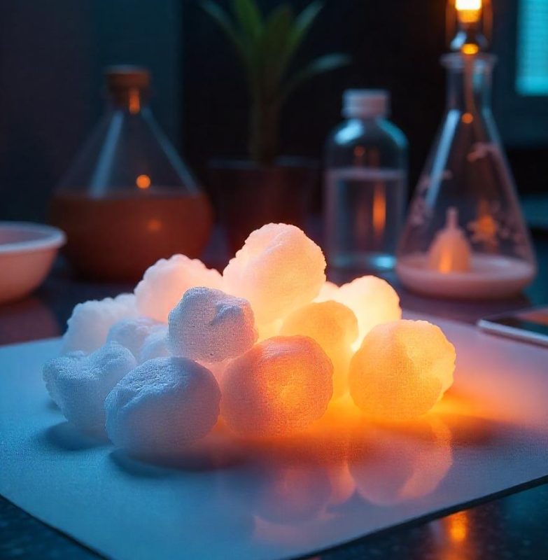 Dry ice in plate